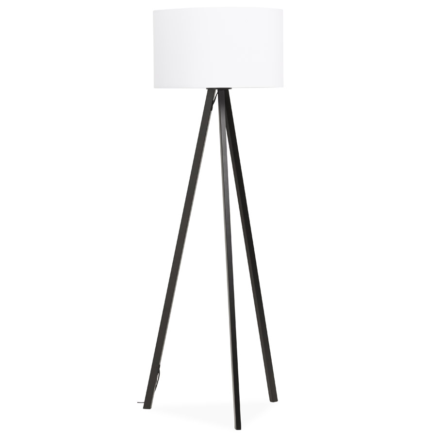 kokoon design SPRING' tripod floor lamp with white lampshade and 3 black legs