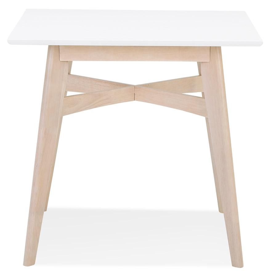Kokoon Design Square Dining Table 'MAEVA' In White Wood And Natural Finish - 80x80 Cm