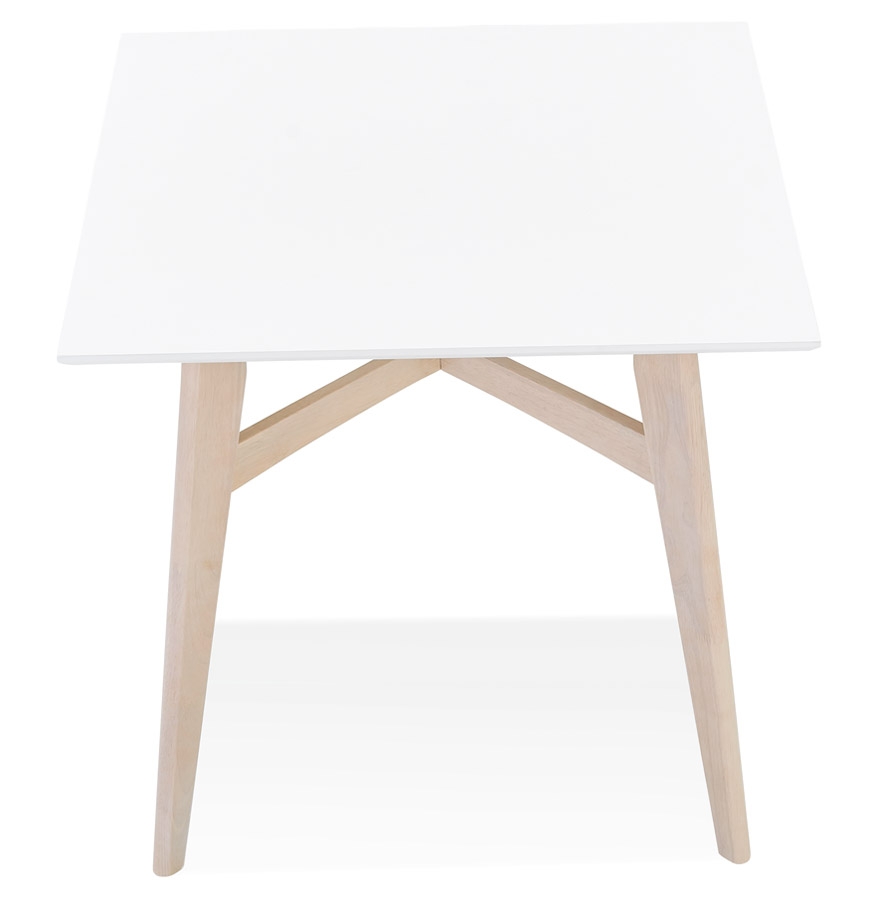 Kokoon Design Square Dining Table 'MAEVA' In White Wood And Natural Finish - 80x80 Cm