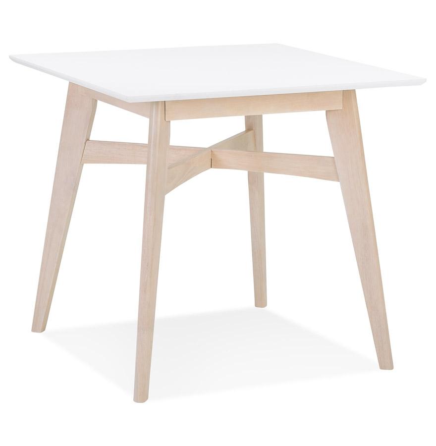 kokoon design Square dining table 'MAEVA' in white wood and natural finish - 80x80 cm