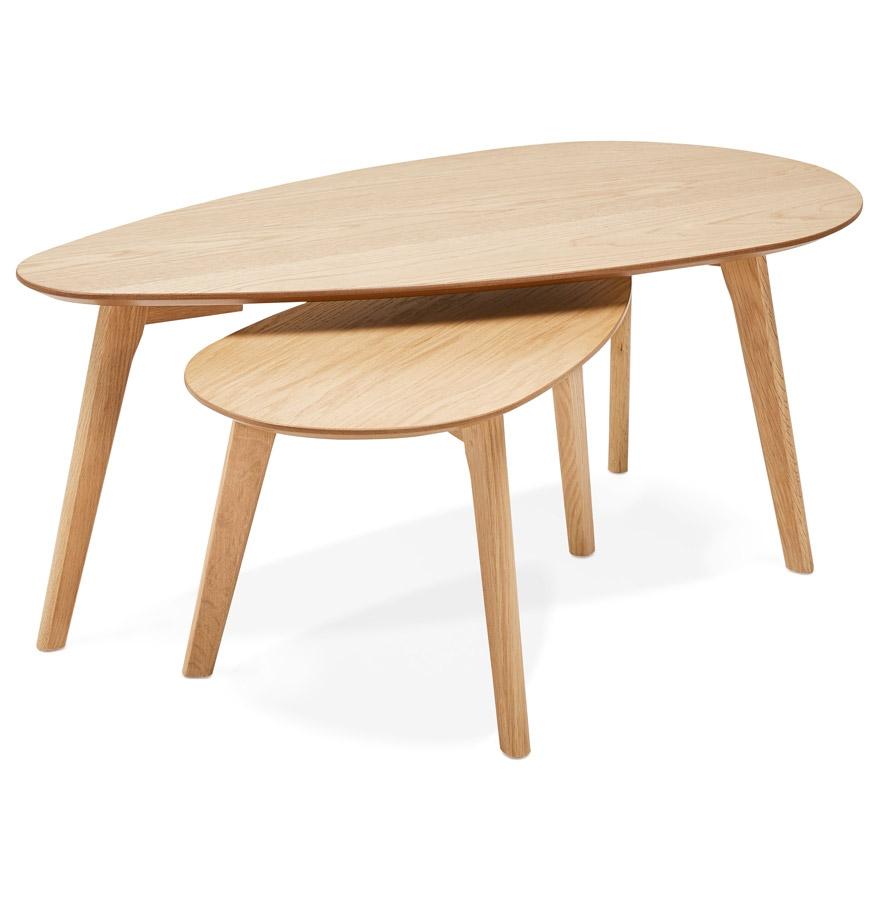 kokoon design STOKOLM' designer nesting tables in natural finish wood