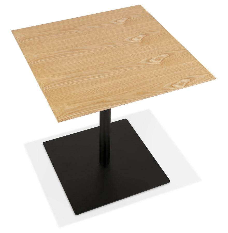 Kokoon Design SUMO' Designer Square Table In Natural Finish Wood And Black Metal - 70x70 Cm