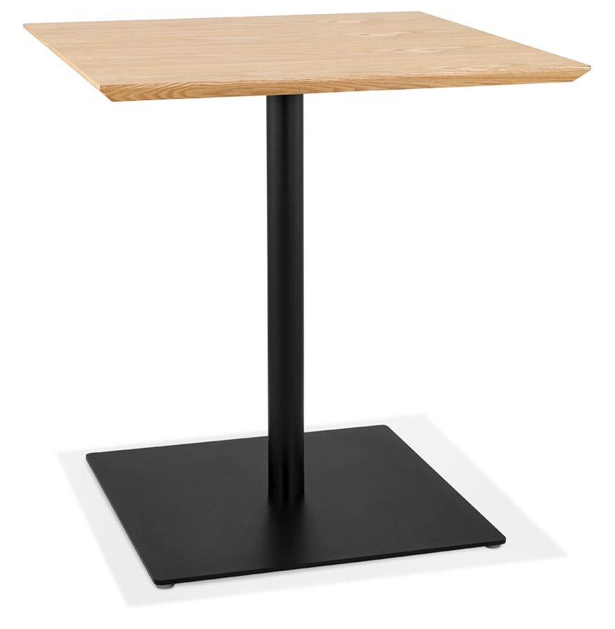 kokoon design SUMO' designer square table in natural finish wood and black metal - 70x70 cm