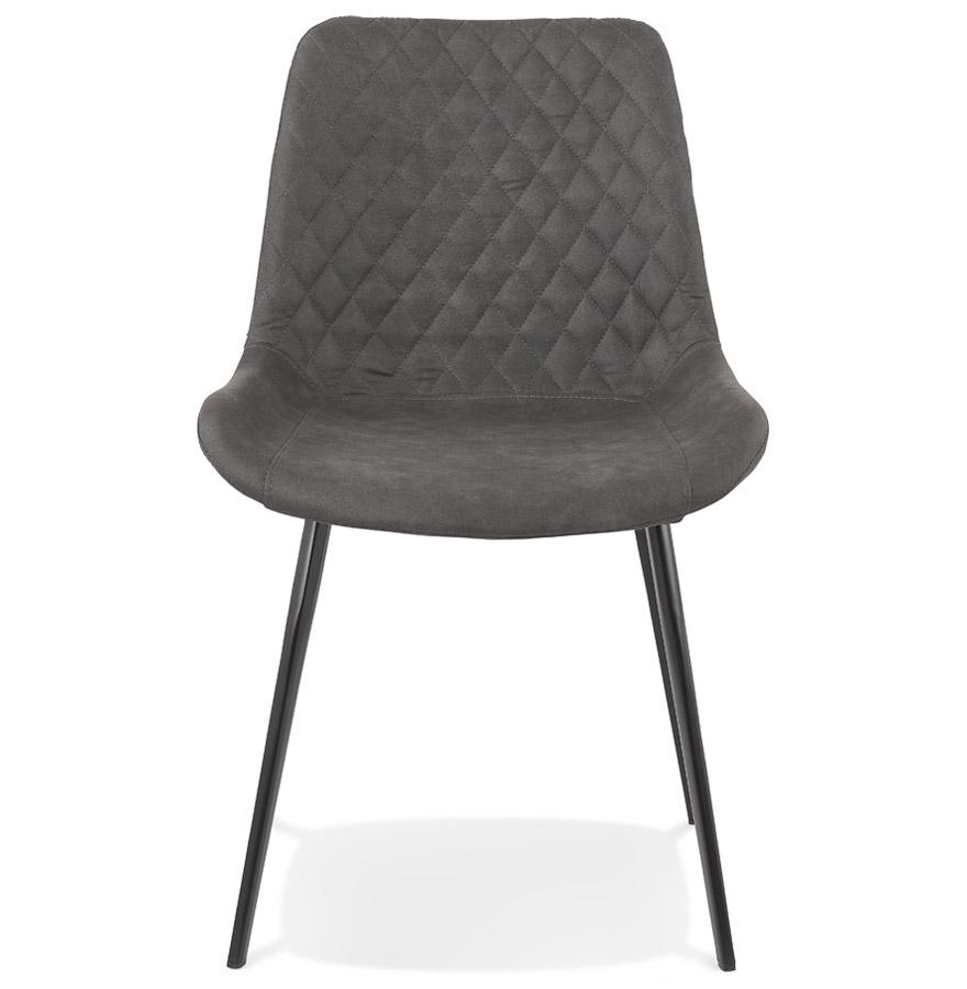 Kokoon Design TAICHI' Design Chair In Dark Gray Microfiber And Black Metal Legs