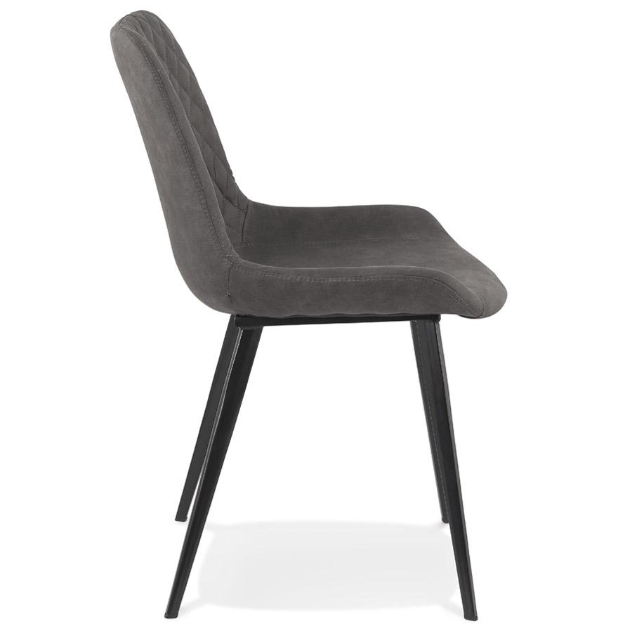 Kokoon Design TAICHI' Design Chair In Dark Gray Microfiber And Black Metal Legs