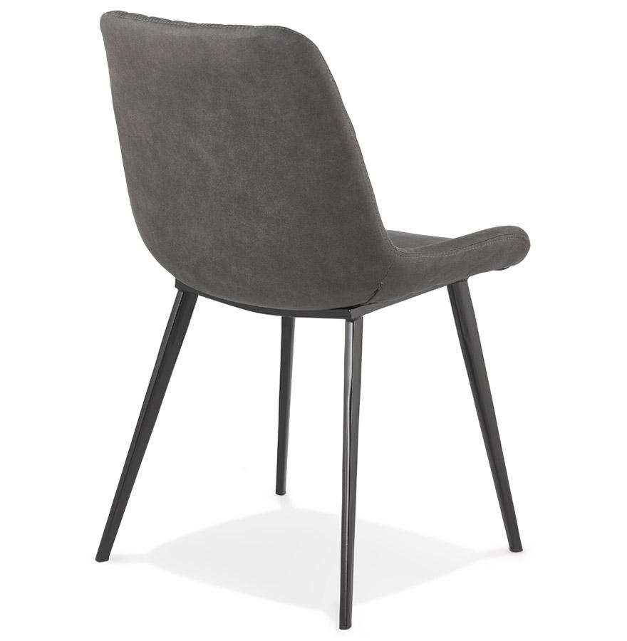 Kokoon Design TAICHI' Design Chair In Dark Gray Microfiber And Black Metal Legs
