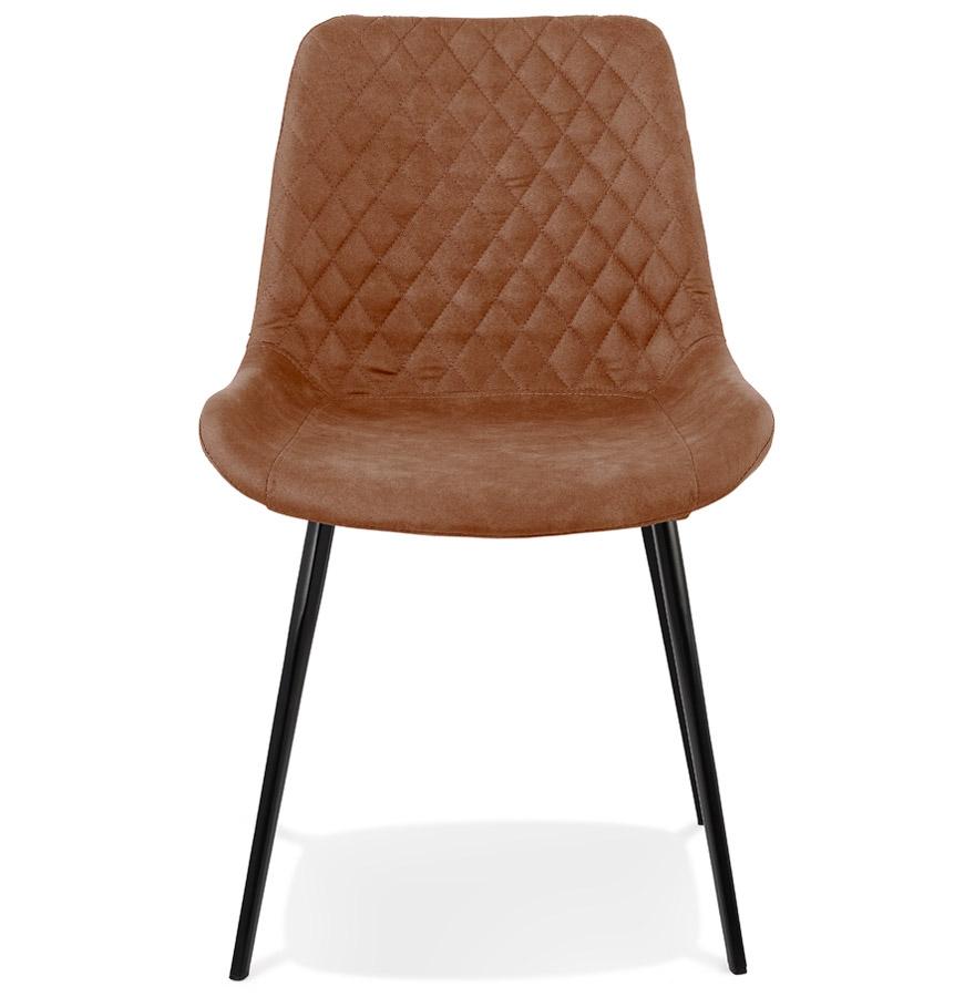 Kokoon Design TAICHI' Designer Chair In Brown Microfiber And Black Metal Legs