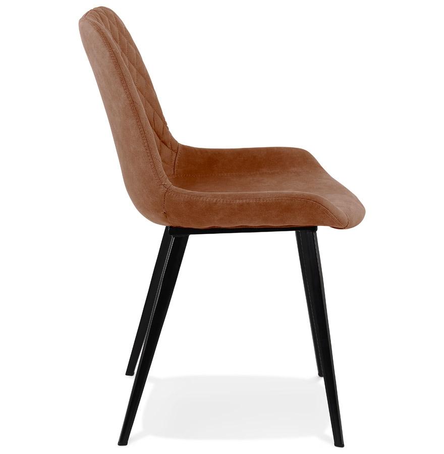 Kokoon Design TAICHI' Designer Chair In Brown Microfiber And Black Metal Legs