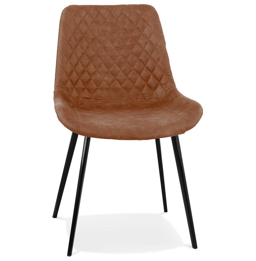kokoon design TAICHI' designer chair in brown microfiber and black metal legs