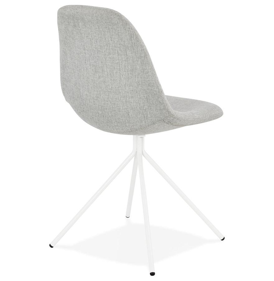 Kokoon Design TAMARA' Design Chair In Gray Fabric With White Metal Base
