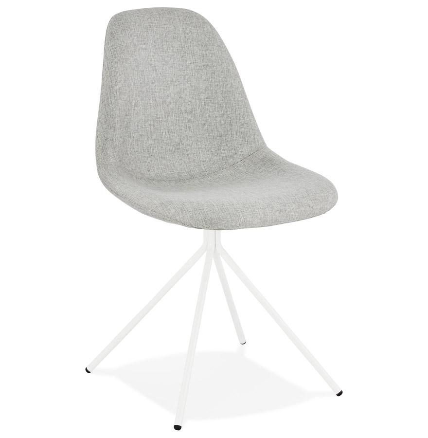 kokoon design TAMARA' design chair in gray fabric with white metal base