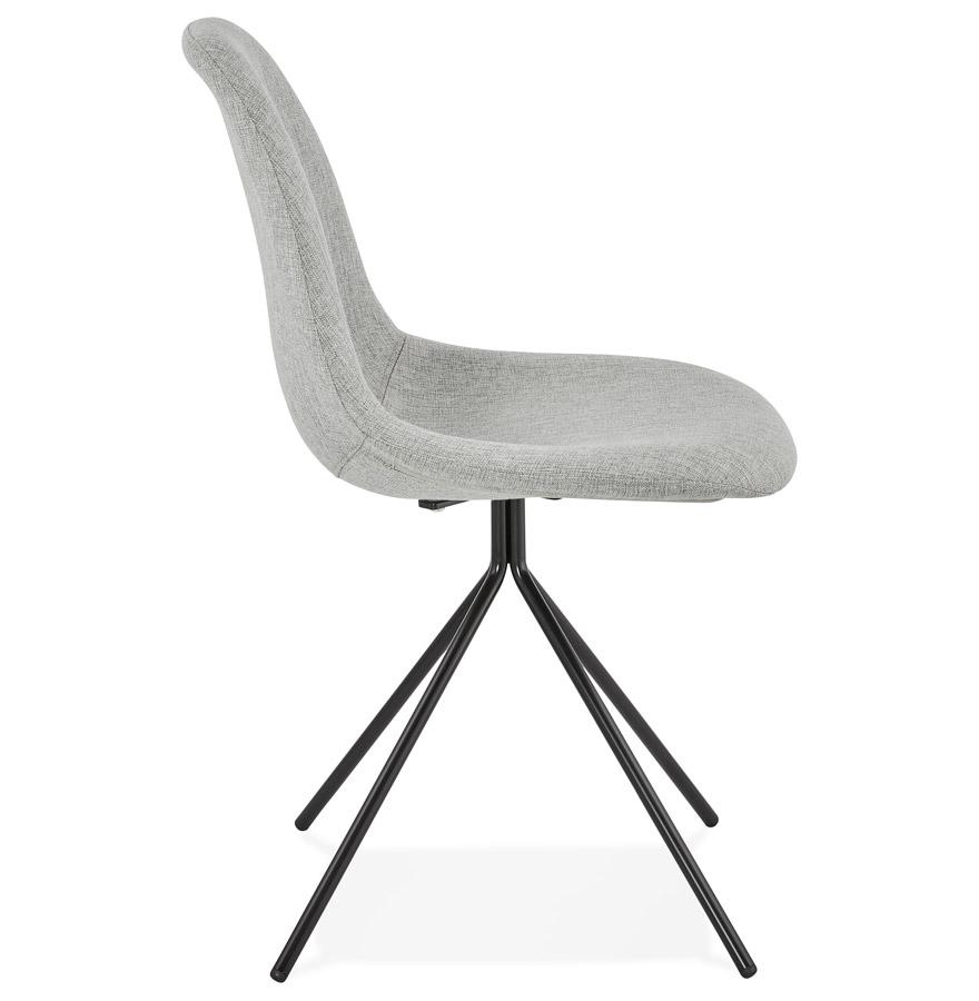 Kokoon Design TAMARA' Designer Chair In Gray Fabric With Black Metal Base