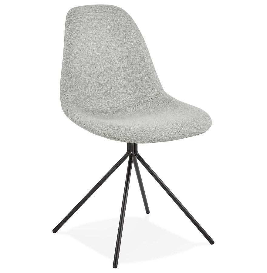 kokoon design TAMARA' designer chair in gray fabric with black metal base