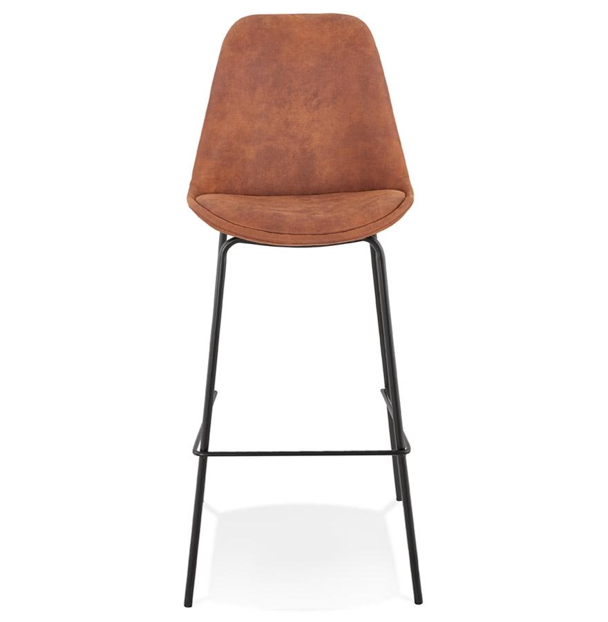 Kokoon Design TAO' Bar Stool In Brown Microfiber And Black Metal Legs