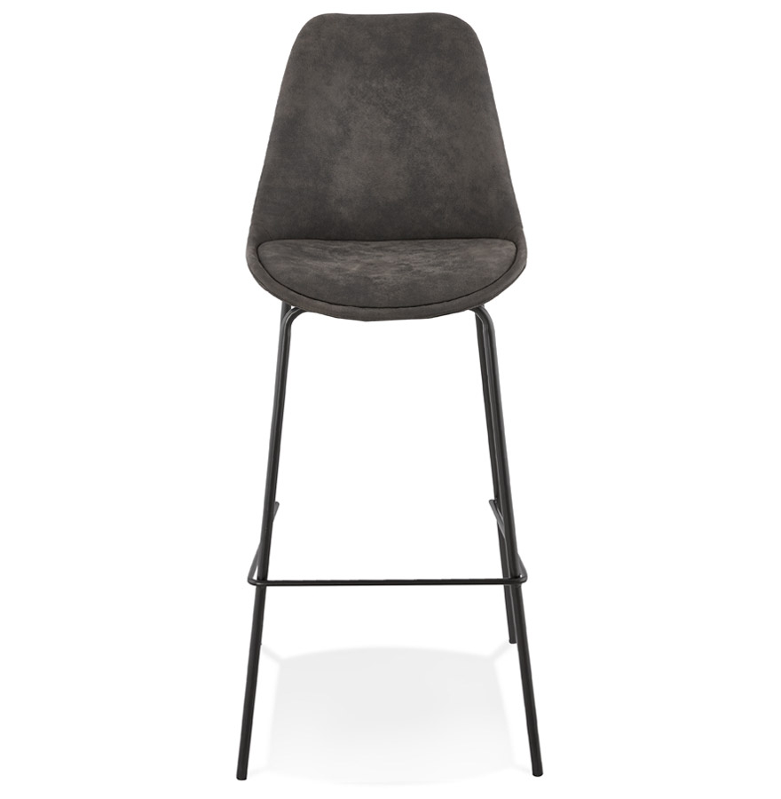 Kokoon Design TAO' Bar Stool In Gray Microfiber And Black Metal Legs