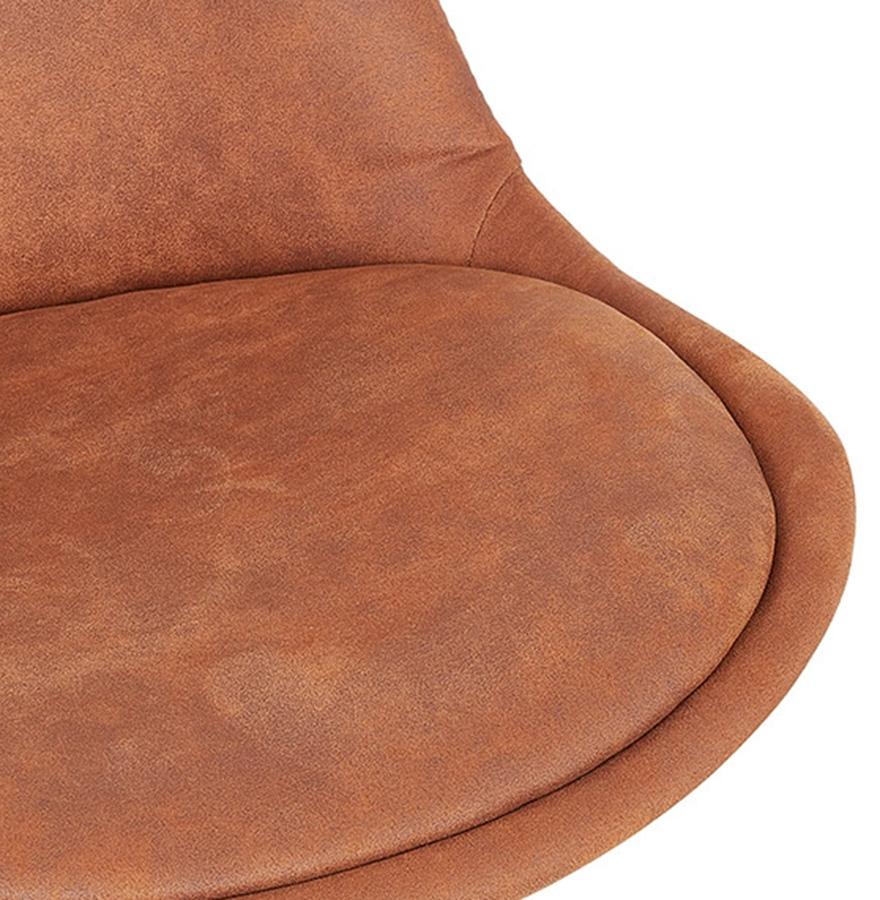 Kokoon Design TAO MINI' Mid-height Snack Stool In Brown Microfiber And Black Metal Legs