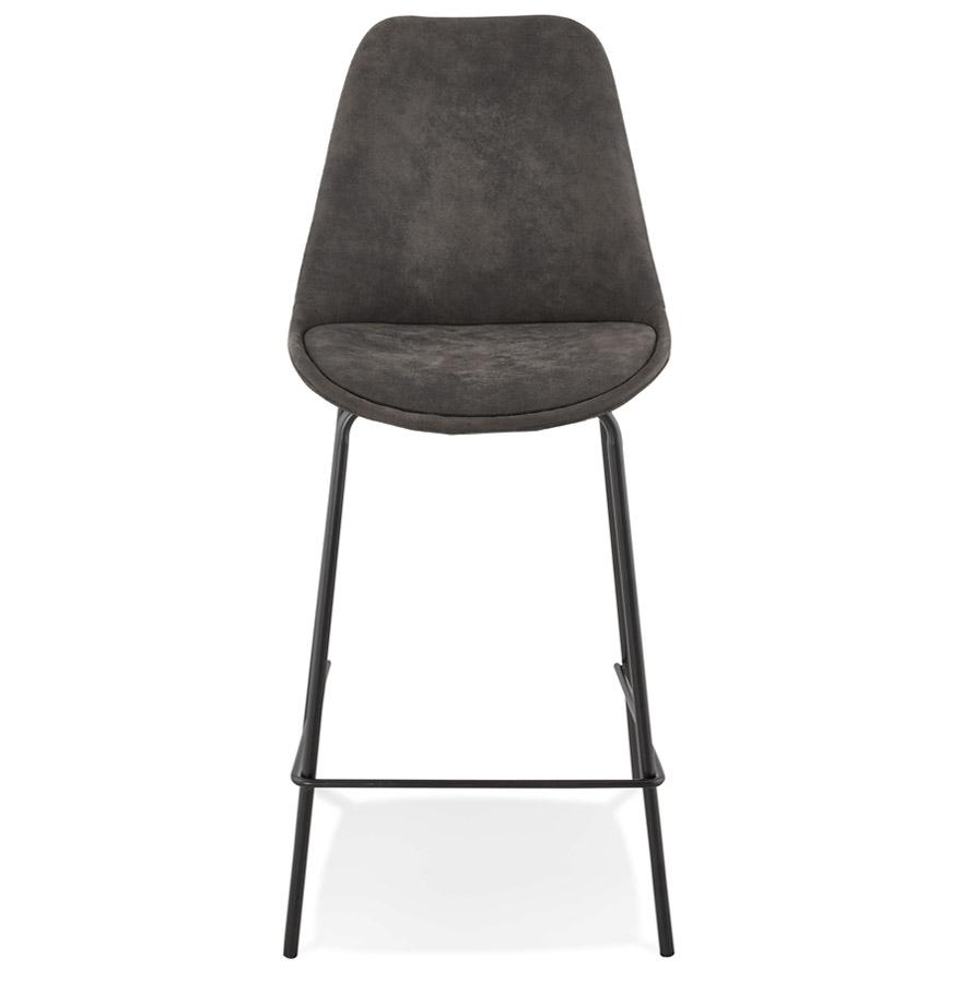 Kokoon Design TAO MINI' Mid-height Snack Stool In Gray Microfiber And Black Metal Legs