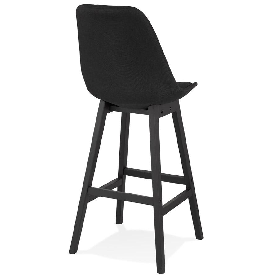 Kokoon Design TERESA' Designer Bar Stool In Black Fabric And Black Wooden Legs