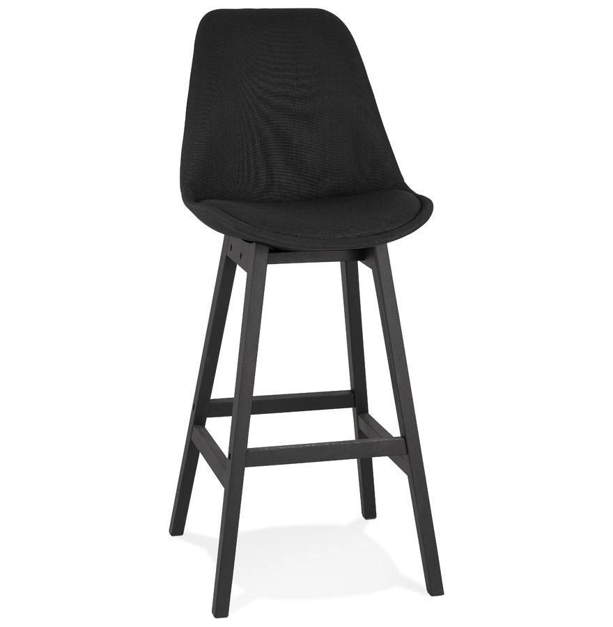 kokoon design TERESA' designer bar stool in black fabric and black wooden legs