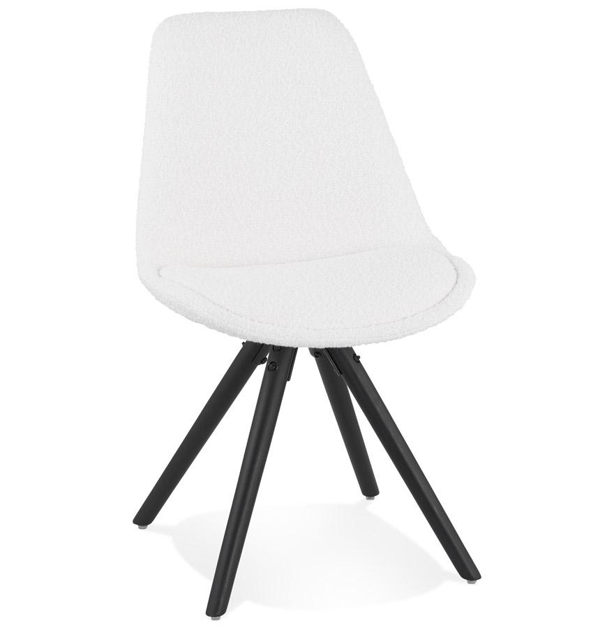 kokoon design VALENTINE' designer chair in white pilled fabric and black wooden legs