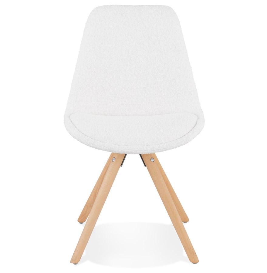 Kokoon Design VALENTINE' Designer Chair In White Pilled Fabric Scandinavian Style