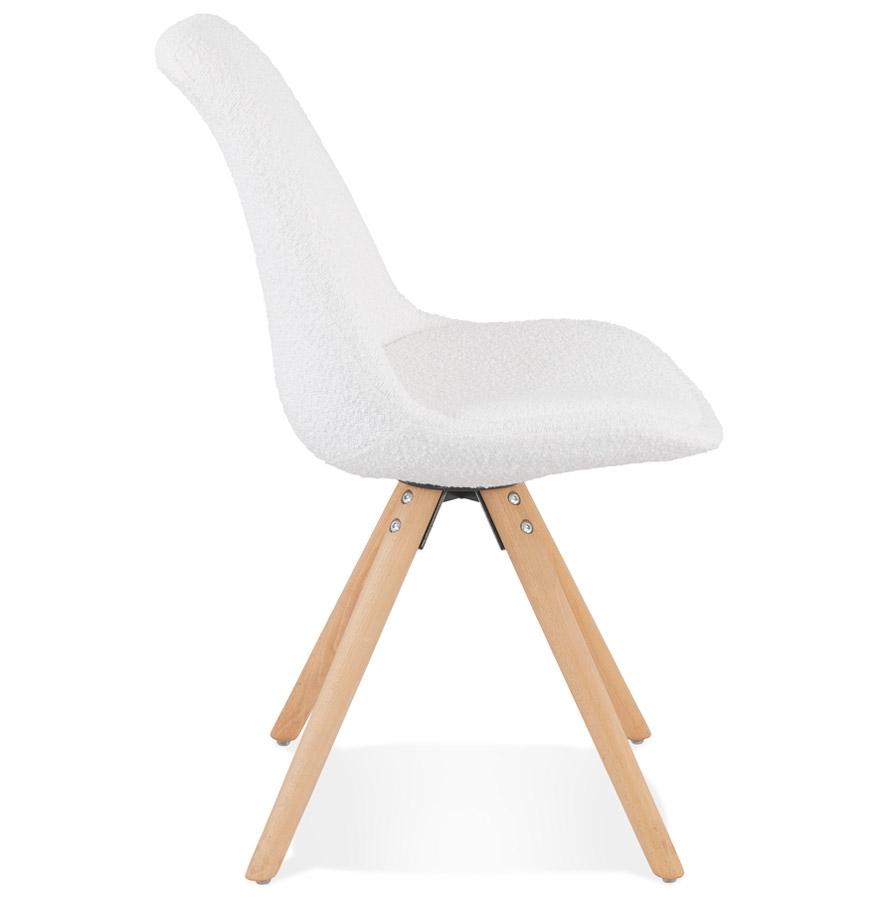Kokoon Design VALENTINE' Designer Chair In White Pilled Fabric Scandinavian Style