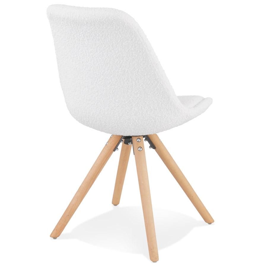 Kokoon Design VALENTINE' Designer Chair In White Pilled Fabric Scandinavian Style