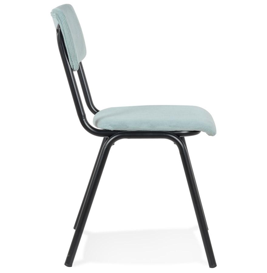 Kokoon Design VANINA' Kitchen Chair In Blue Ribbed Fabric