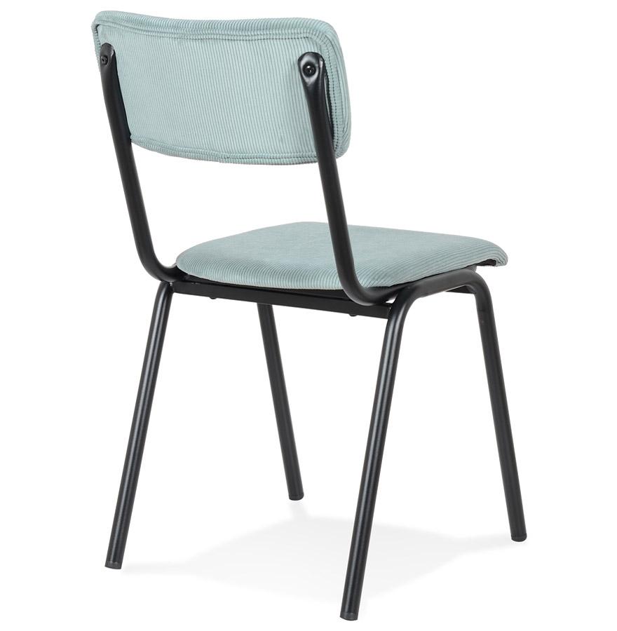 Kokoon Design VANINA' Kitchen Chair In Blue Ribbed Fabric
