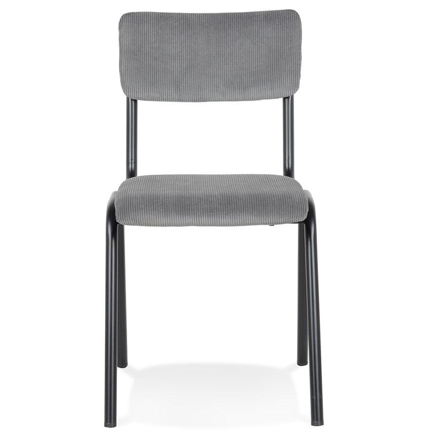 Kokoon Design VANINA' Kitchen Chair In Dark Gray Ribbed Fabric