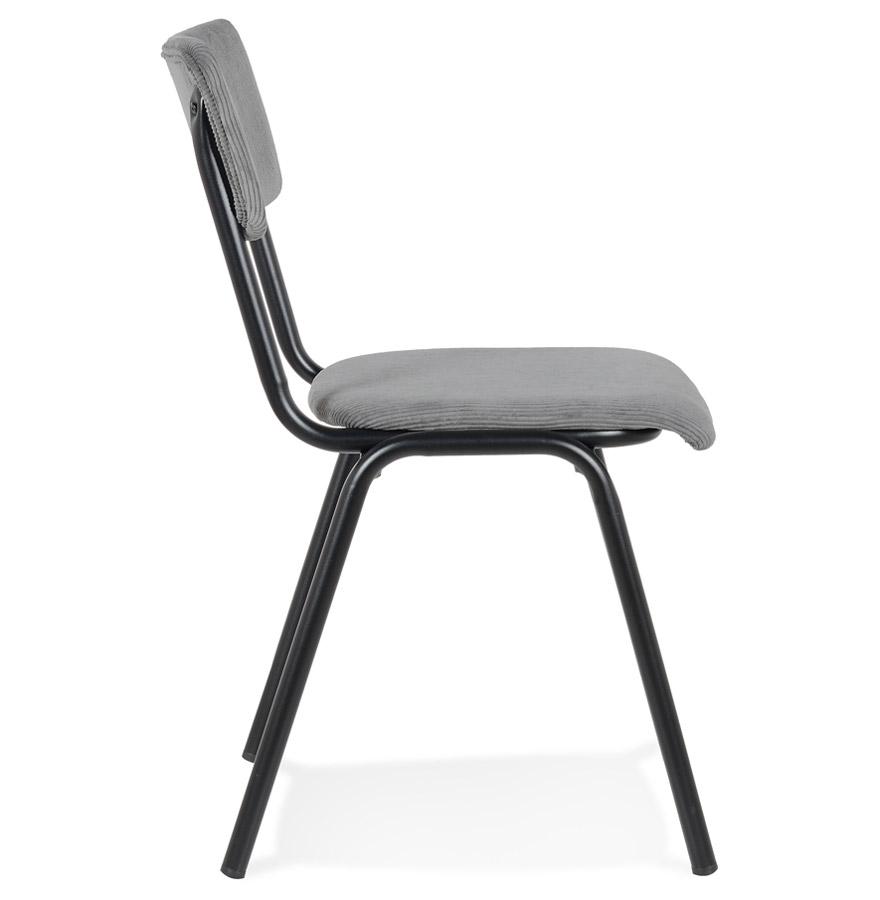 Kokoon Design VANINA' Kitchen Chair In Dark Gray Ribbed Fabric