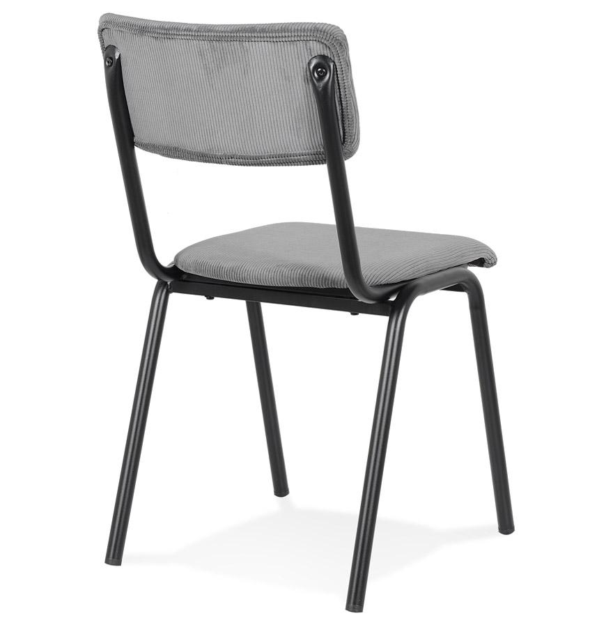 Kokoon Design VANINA' Kitchen Chair In Dark Gray Ribbed Fabric