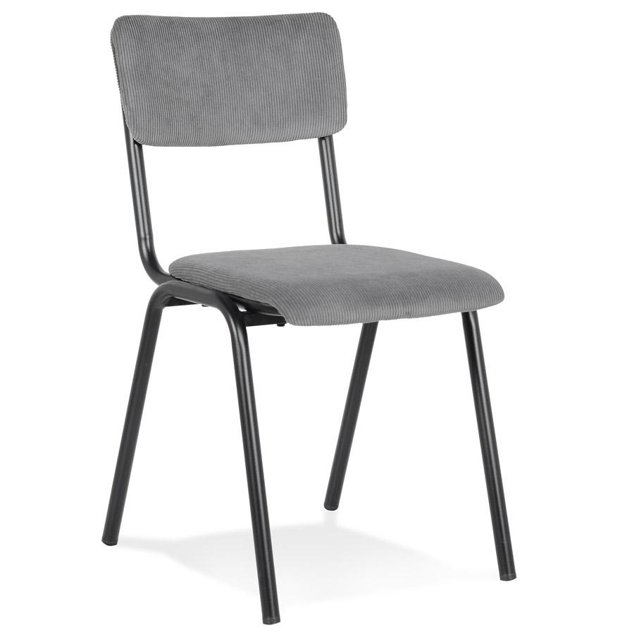 kokoon design VANINA' kitchen chair in dark gray ribbed fabric