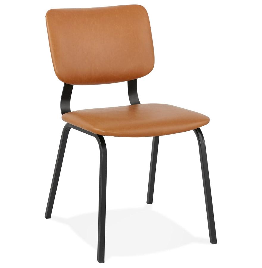 kokoon design Vintage brown 'MELODY' chair with black metal structure