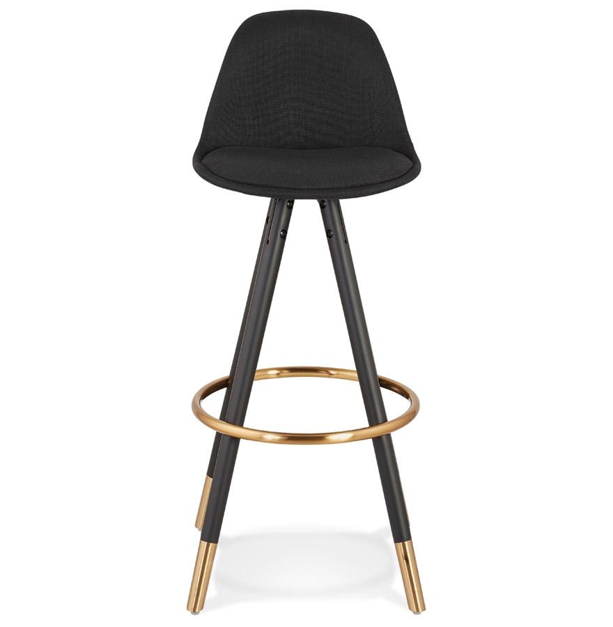 Kokoon Design Vintage 'GATO' Bar Stool In Fabric And Black Wood