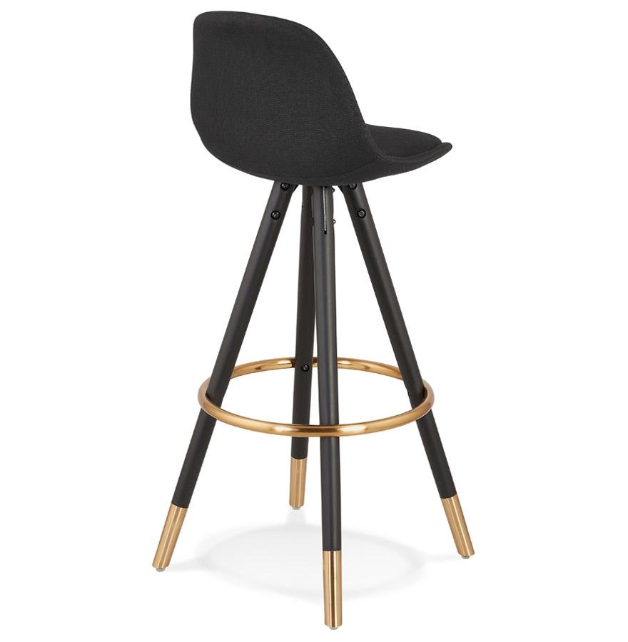 Kokoon Design Vintage 'GATO' Bar Stool In Fabric And Black Wood