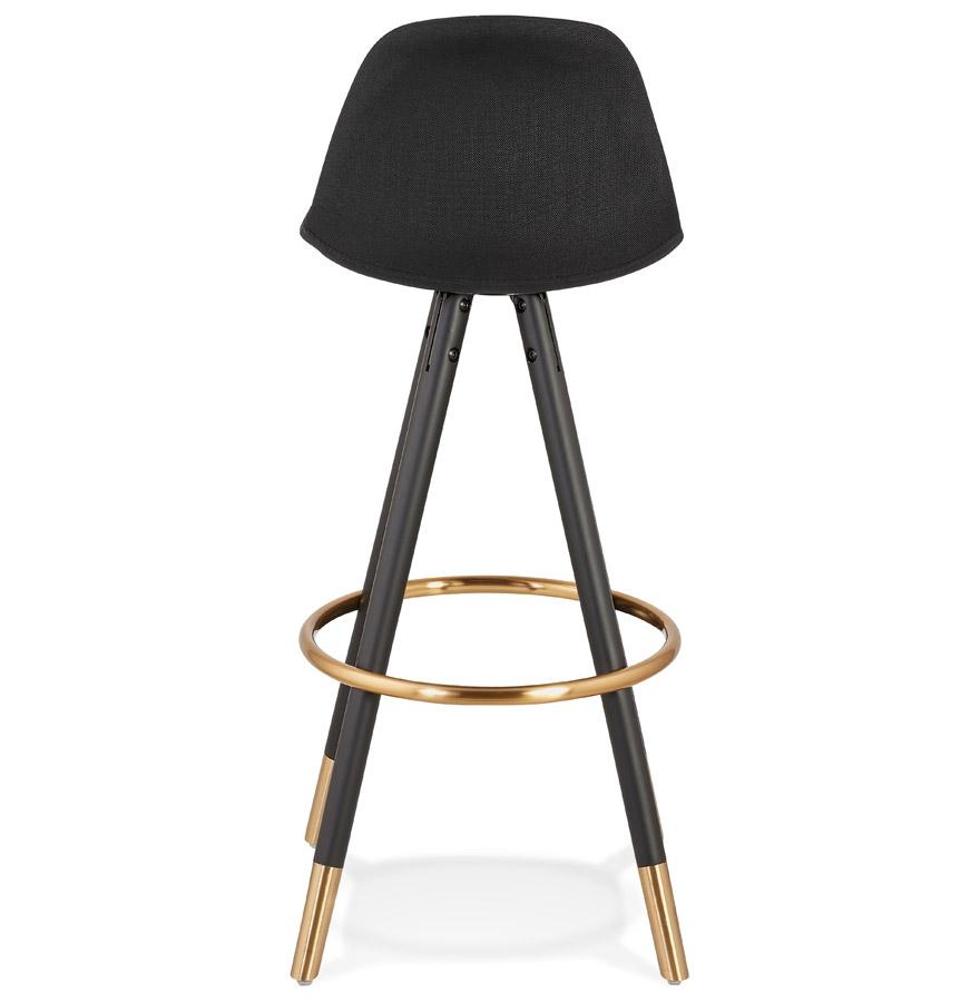 Kokoon Design Vintage 'GATO' Bar Stool In Fabric And Black Wood