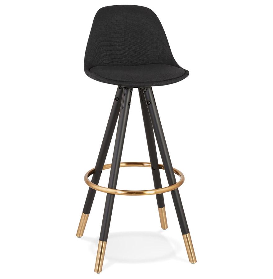 kokoon design Vintage 'GATO' bar stool in fabric and black wood kokoon design Vintage 'GATO' bar stool in fabric and black wood