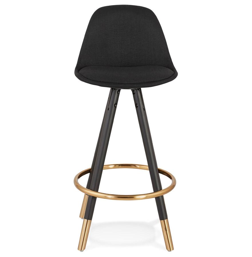 Kokoon Design Vintage Mid-height Snack Stool 'GATO MINI' In Fabric And Black Wood