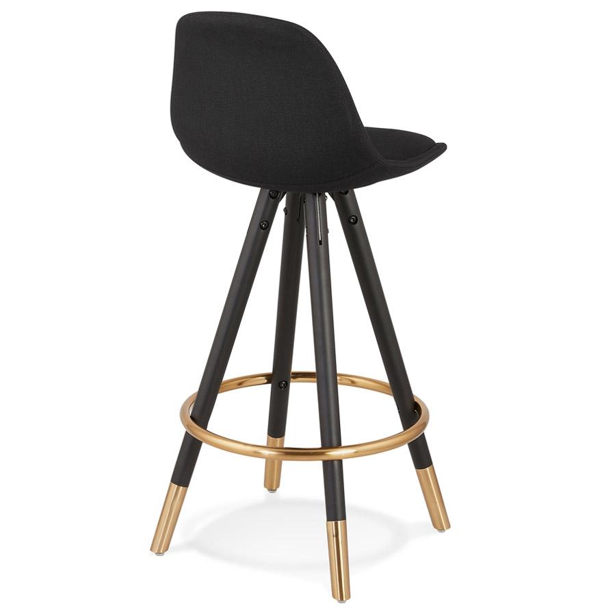 Kokoon Design Vintage Mid-height Snack Stool 'GATO MINI' In Fabric And Black Wood