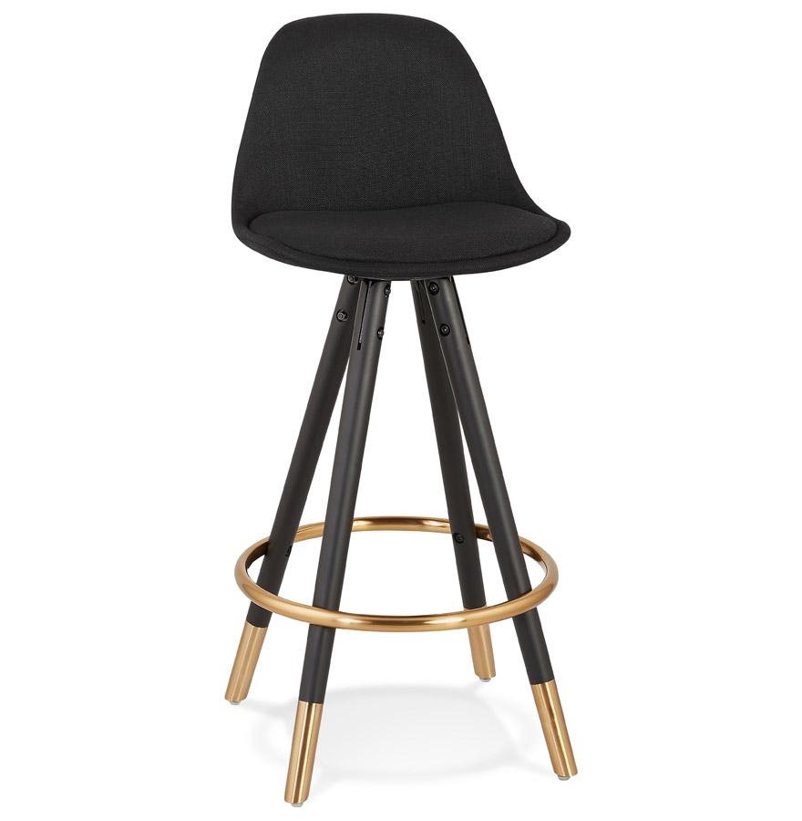 kokoon design Vintage mid-height snack stool 'GATO MINI' in fabric and black wood