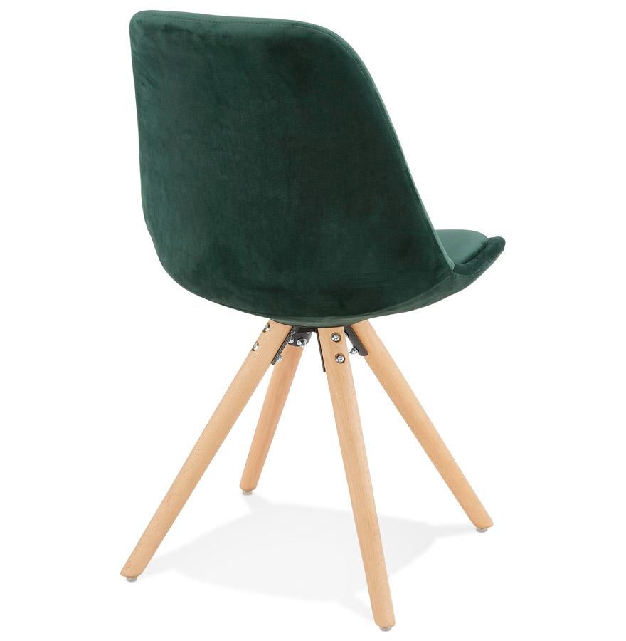 Kokoon Design Vintage 'RICKY' Chair In Green Velvet And Natural Wood Legs