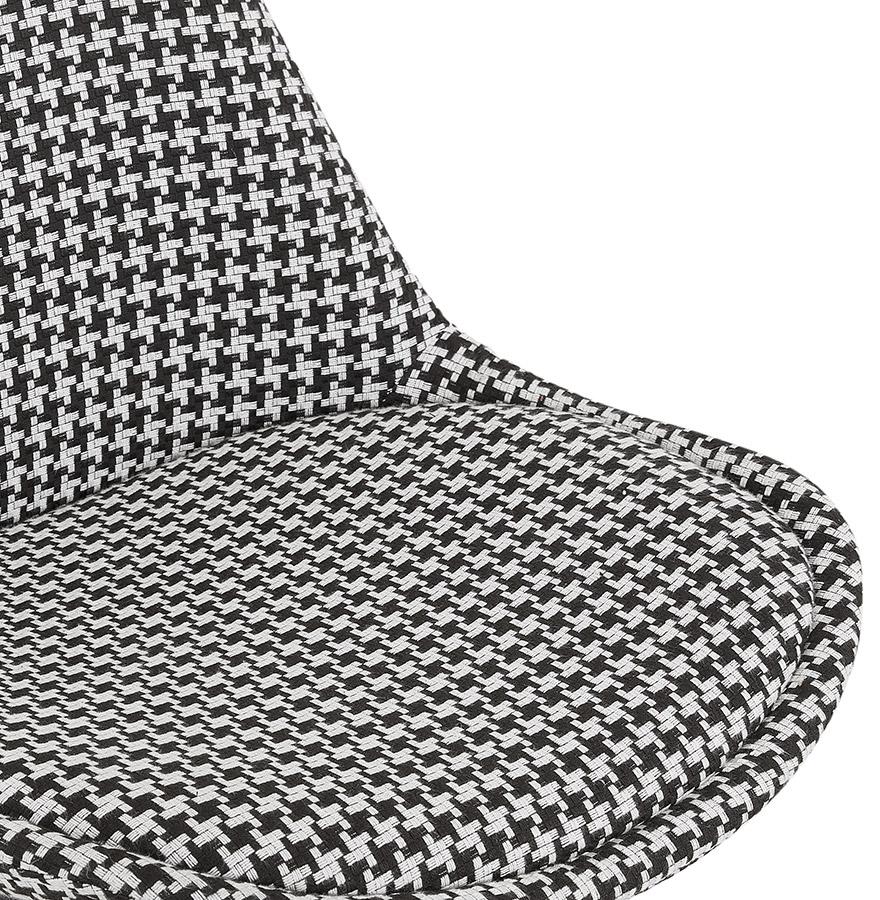 Kokoon Design Vintage 'RICKY' Chair In Houndstooth Fabric And Natural Wood Legs