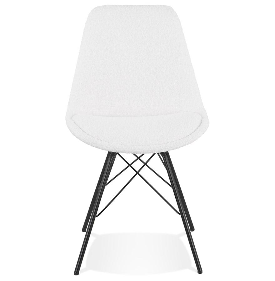 Kokoon Design VIOLETTE' Designer Chair In White Pilled Fabric Industrial Style