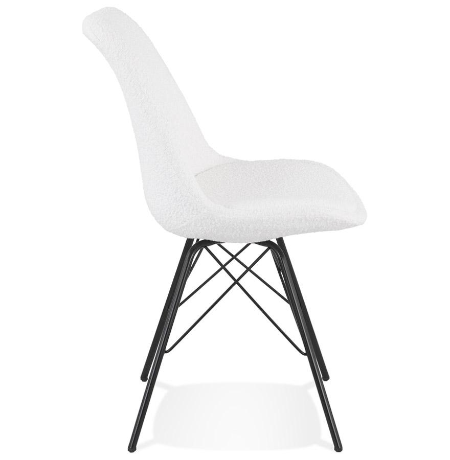 Kokoon Design VIOLETTE' Designer Chair In White Pilled Fabric Industrial Style