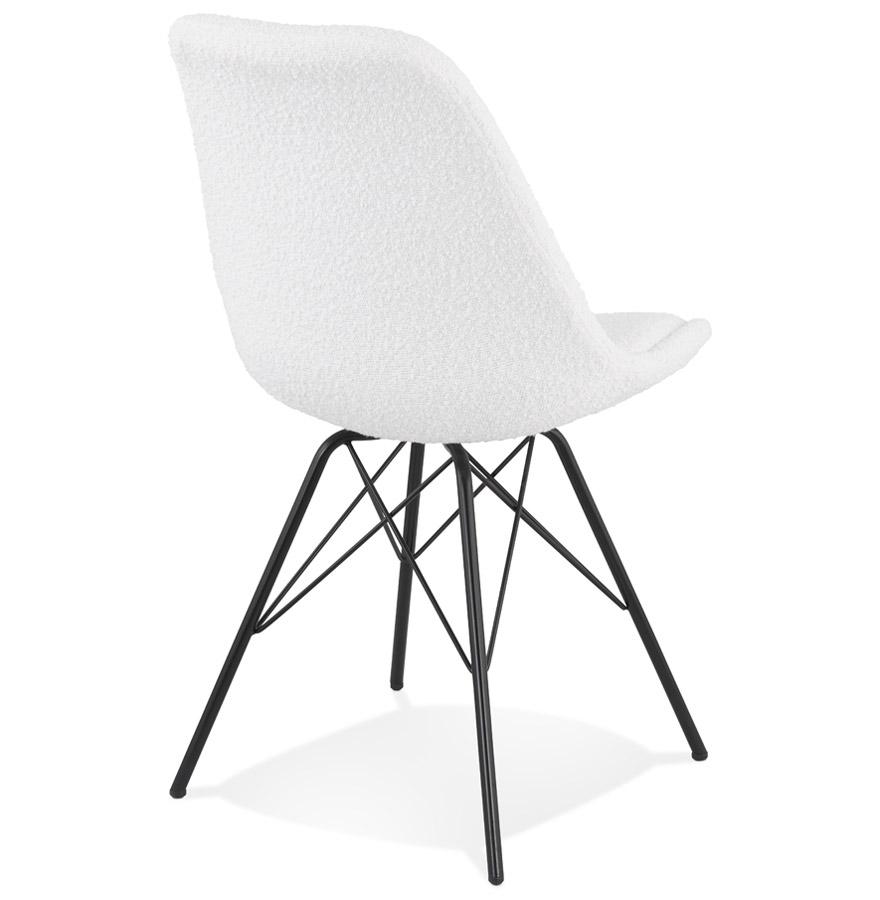 Kokoon Design VIOLETTE' Designer Chair In White Pilled Fabric Industrial Style