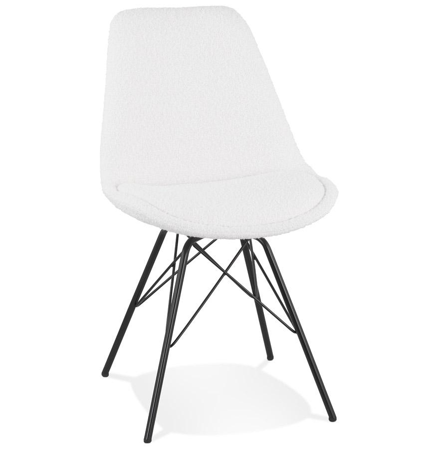 kokoon design VIOLETTE' designer chair in white pilled fabric industrial style