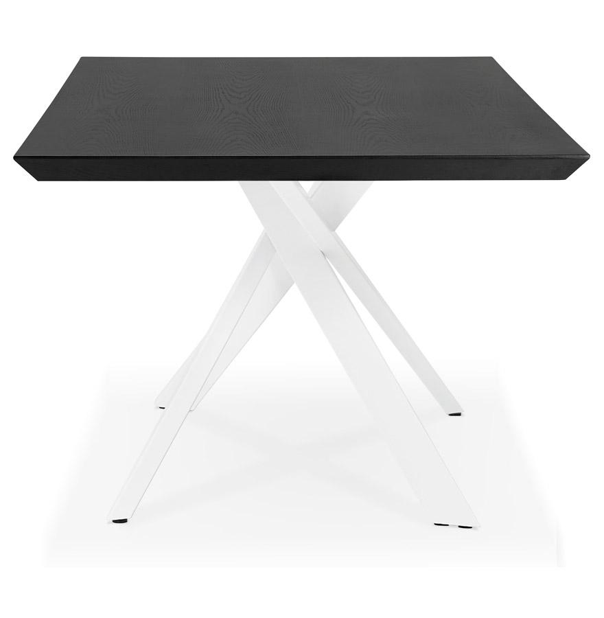 Kokoon Design WALABY' Designer Dining Table In Black Wood With Central White X-shaped Leg - 200x100 Cm