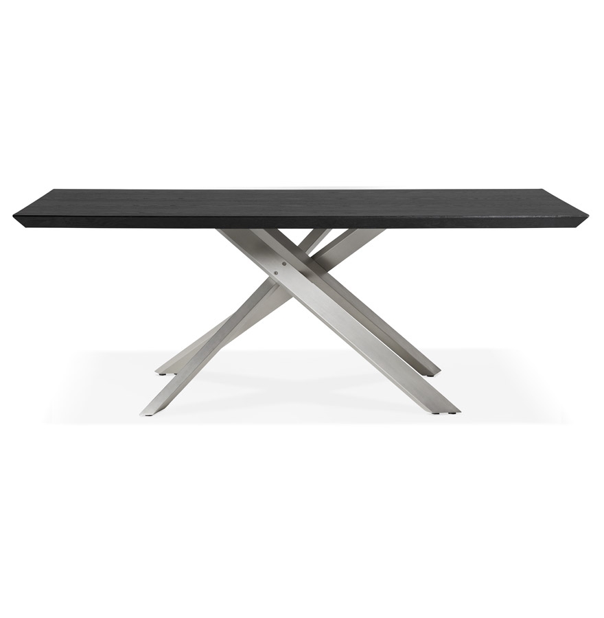 Kokoon Design WALABY' Designer Dining Table In Black Wood With Central Metal Leg - 200x100 Cm