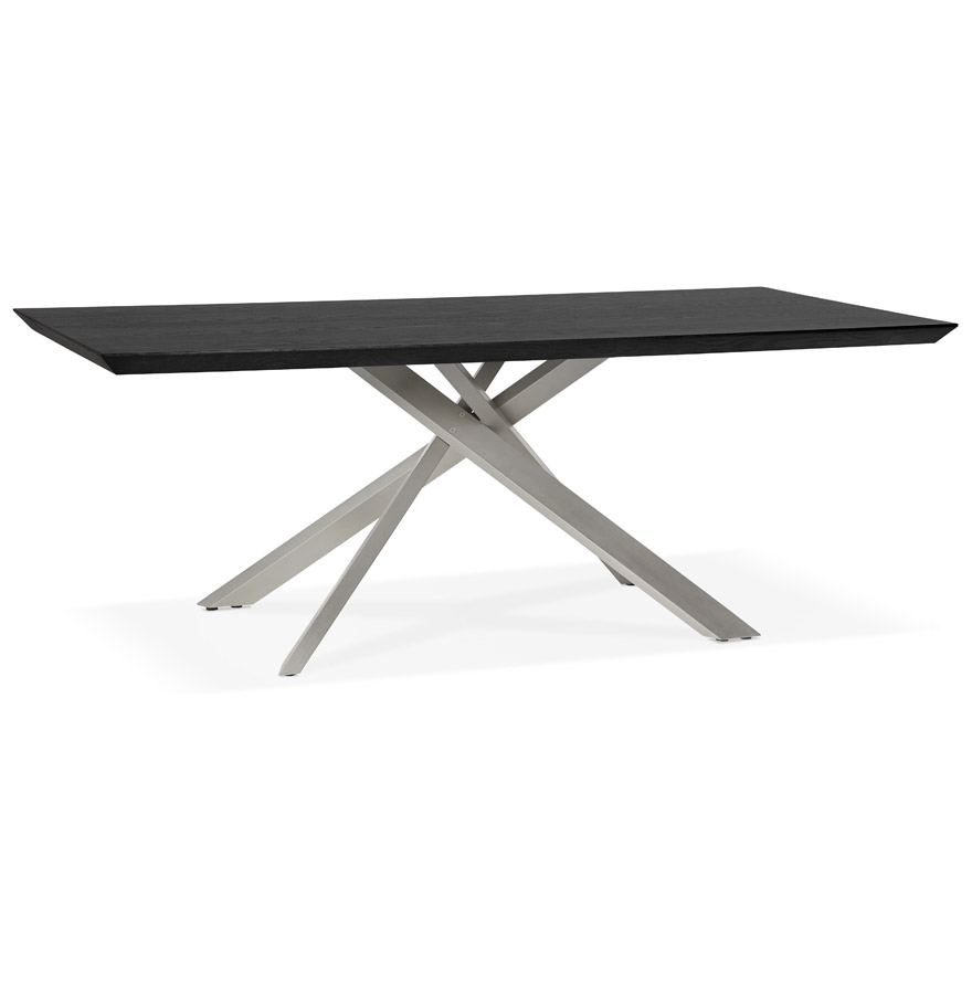 kokoon design WALABY' designer dining table in black wood with central metal leg - 200x100 cm